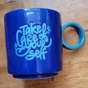 Tabitha Brown Take Care Oversized Mug In Blue And Teal